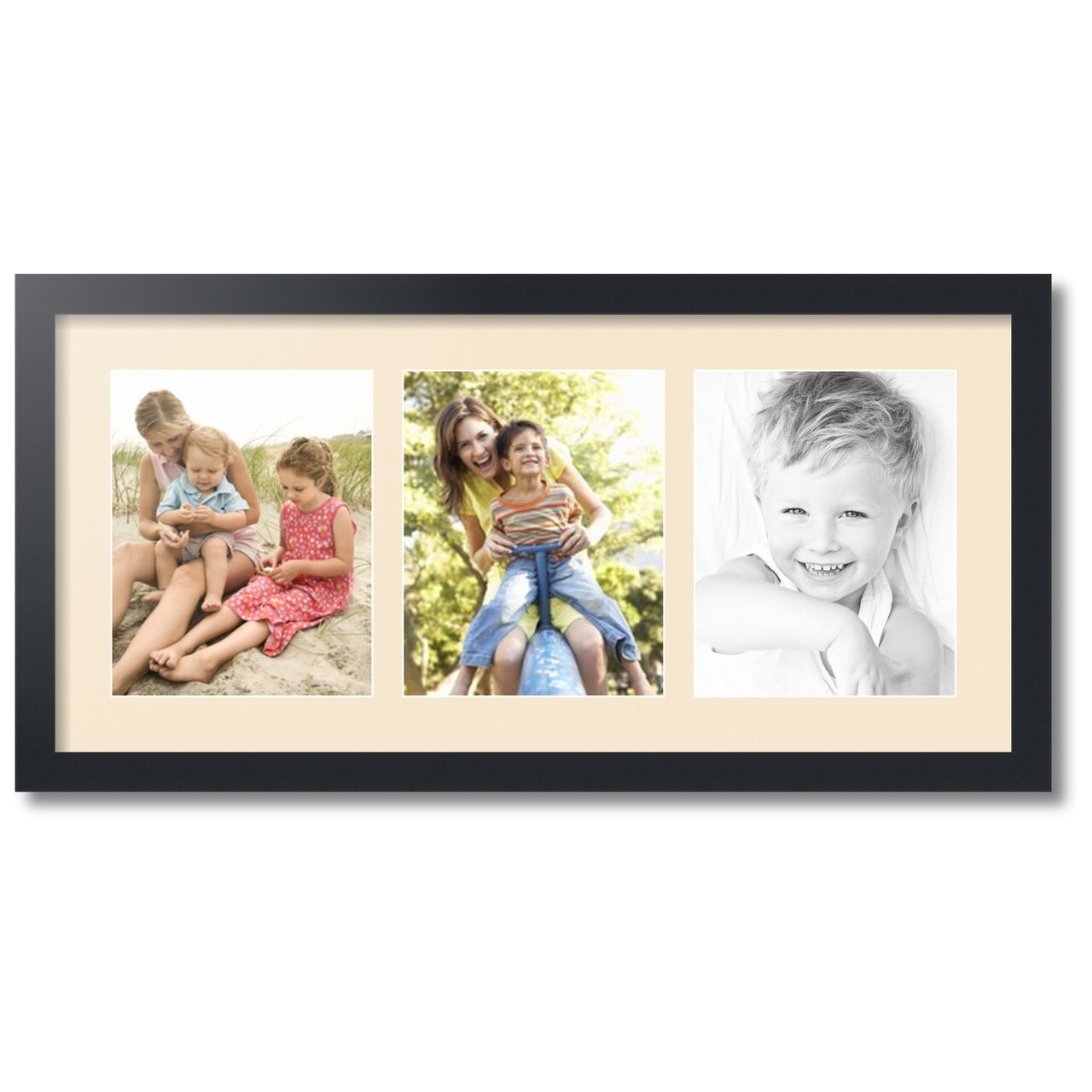 ArtToFrames Collage Photo Picture Frame with 3 - 8x10 inch Openings, Framed in Black with Over 62 Mat Color Options and Plexi Glass (CSM-3926-25)